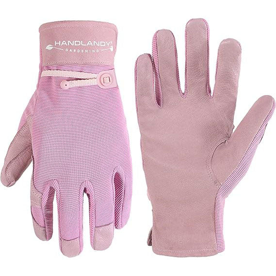 Pink leather sale work gloves