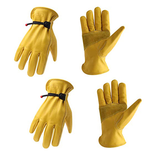 Handlandy Wholesale Men Work Gloves for Driver Genuine Grain Cowhide 1