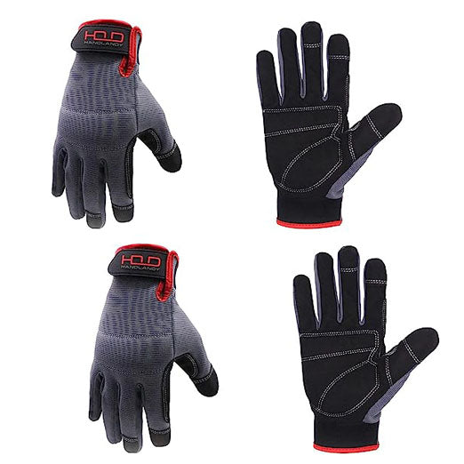 Handlandy Anti Slip Mechanic Gloves Synthetic Leather Palm 6082