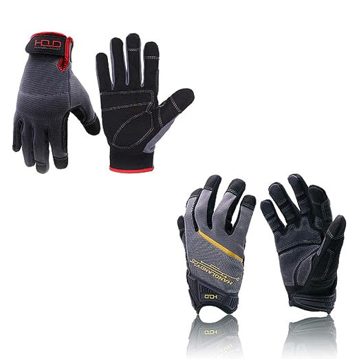 Handlandy Bulk Work Gloves with Grip for Men & Women,Pack of 12 Pairs  Mechanic Working Gloves Touchscreen 6134