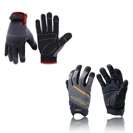 Handlandy Anti Slip Mechanic Gloves Synthetic Leather Palm 6082