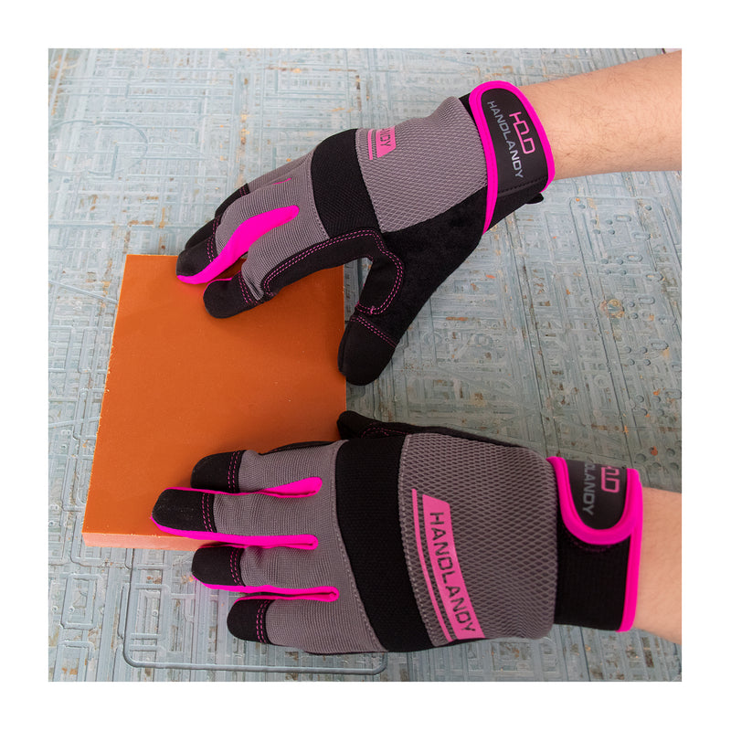 HANDLANDY Fingerless Work Gloves for Men Utility Padded Half