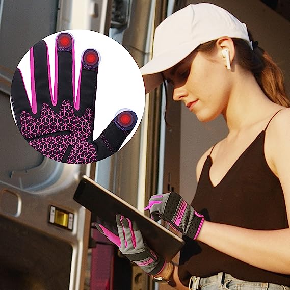 Handlandy Work Gloves Men & Women Bulk,Pack of 12 Pairs Flexible Breathable  Utility Mechanic Working Gloves Touch Screen 6035