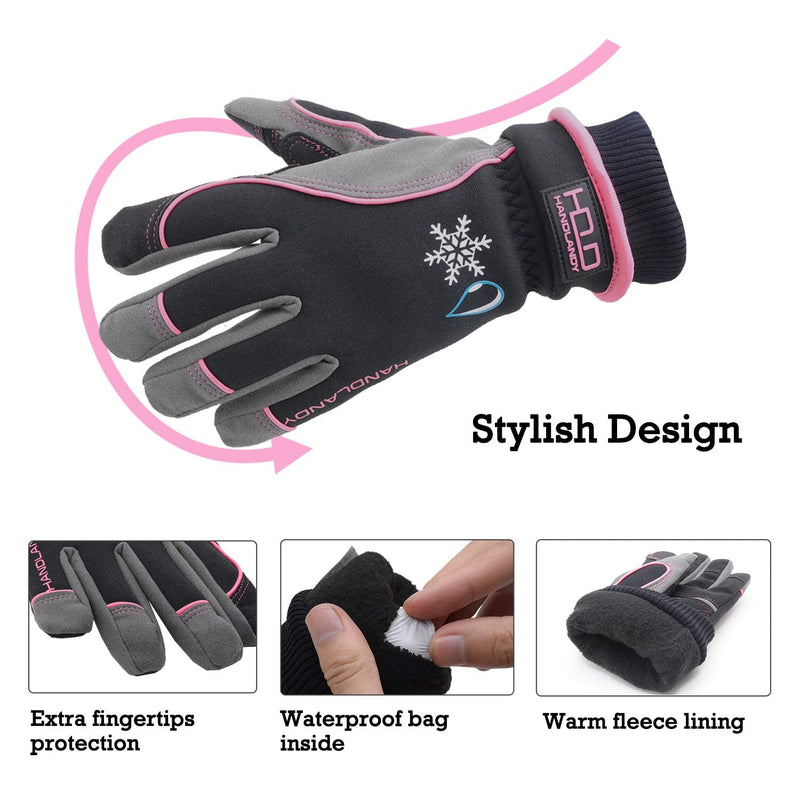 Handlandy Women Winter Warm Gloves Waterproof Ski Snowboard 8015P