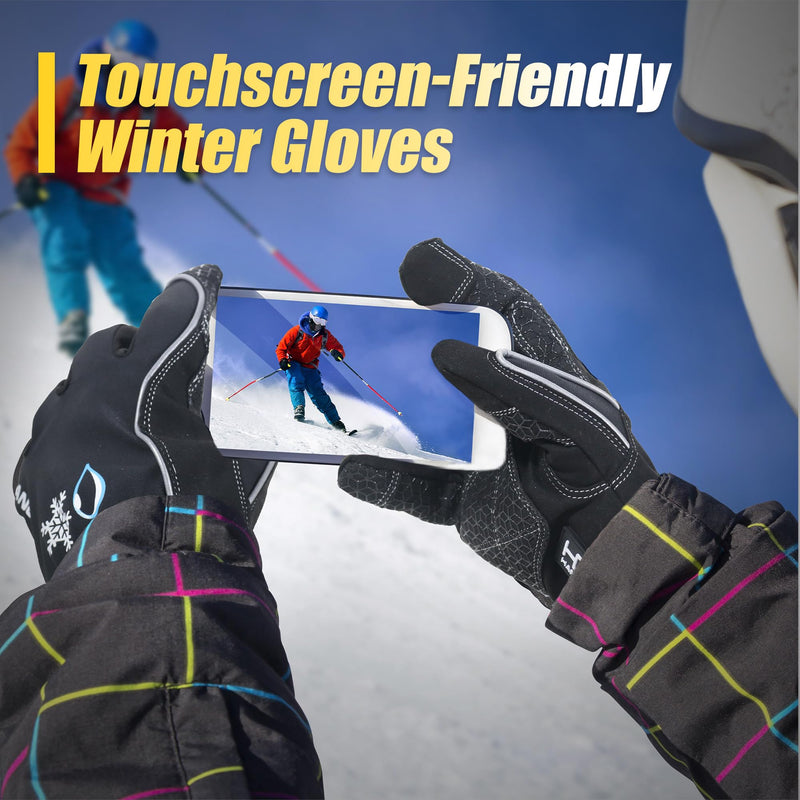 HANDLANDY Waterproof Insulated Work Gloves, 3M Thinsulate Thermal Winter Gloves for Men Women Touch Screen, Warm Ski Snowboard Cold Weather Gloves 8034