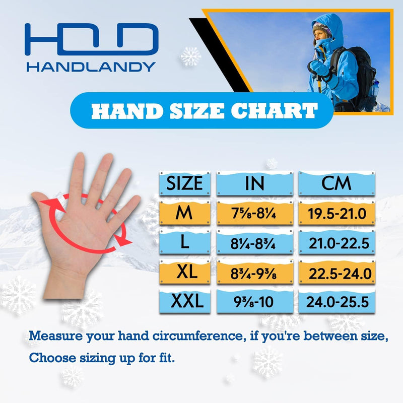 Handlandy Winter Gloves Ski Insulated Waterproof  Windproof Warm 8015