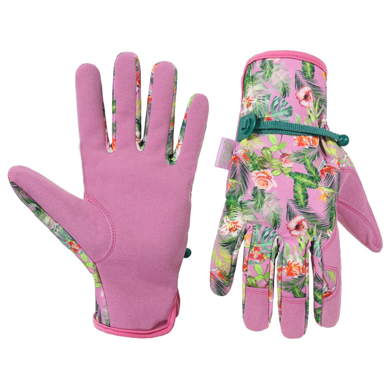 HANDLANDY Gardening Gloves for Women, Breathable Ladies Leather Garden Yard Gloves Best Gift for Gardeners 5201/5205