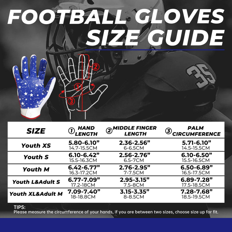 HANDLANDY Youth Football Gloves for Boys Girls, Sticky Wide Receiver Gloves for Kids, Junior Flag Football Gloves S762 S780