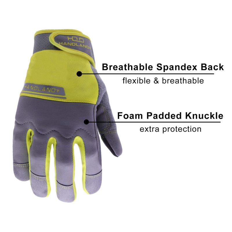  HANDLANDY Utility Work Gloves Women, Flexible