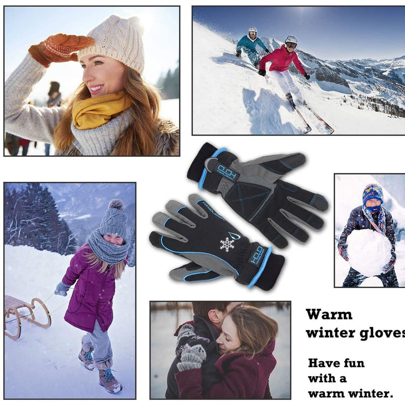 HLDD HANDLANDY Guantes de invierno impermeables y resistentes al viento  para hombres y mujeres, guantes térmicos para pantalla táctil para clima  frío