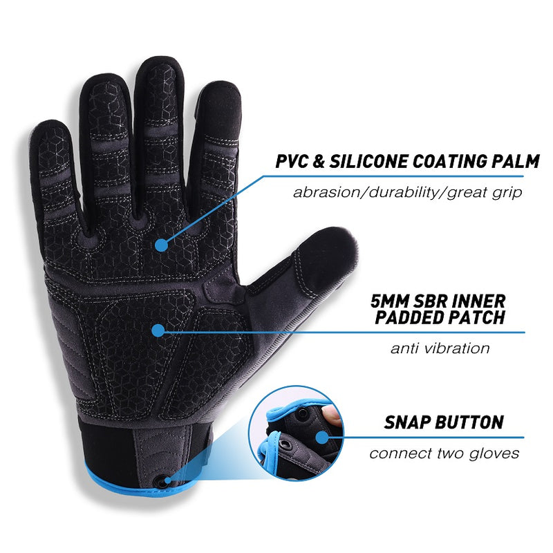 HANDLANDY Anti Vibration Gloves, SBR Padding, TPR Protector Impact