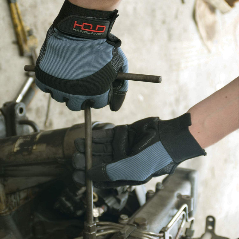 Handlandy Anti Slip Mechanic Gloves Synthetic Leather Palm 6082