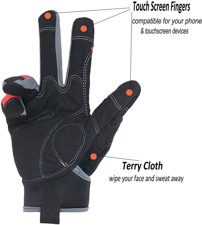 Handlandy Wholesale Men Work Mechanics Gloves Heavy Duty Touchscreen I