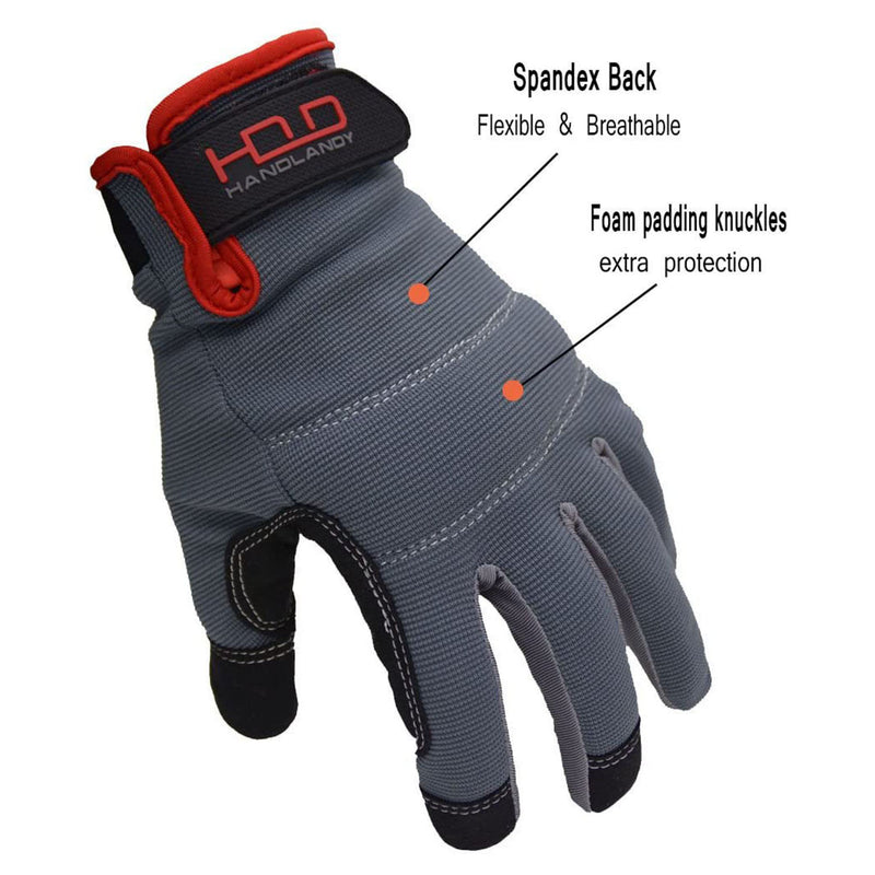 Handlandy Wholesale Mens Mechanic Working Gloves Touch Screen Tip Outd
