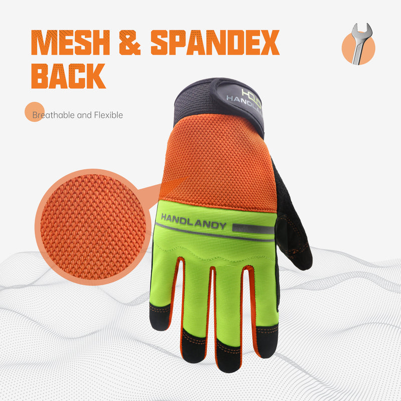 Handlandy Work Gloves Men & Women Bulk,Pack of 12 Pairs Flexible Breathable  Utility Mechanic Working Gloves Touch Screen 6035