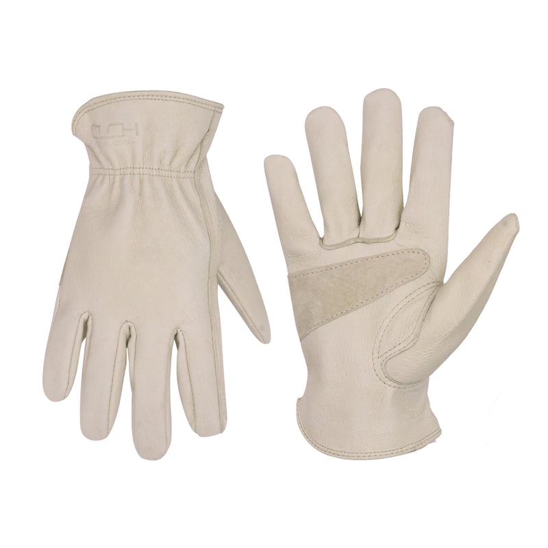 Handlandy Wholesale Men Work Gloves for Driver Genuine Grain Cowhide 1