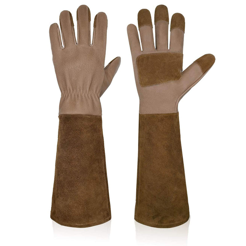 Handlandy Wholesale Women Gardening Gloves Pigskin Leather Long Gauntl