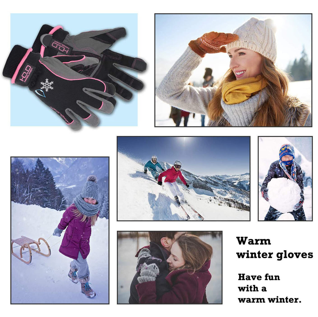 100% Waterproof Gloves for Men and Women, Winter Work Gloves for