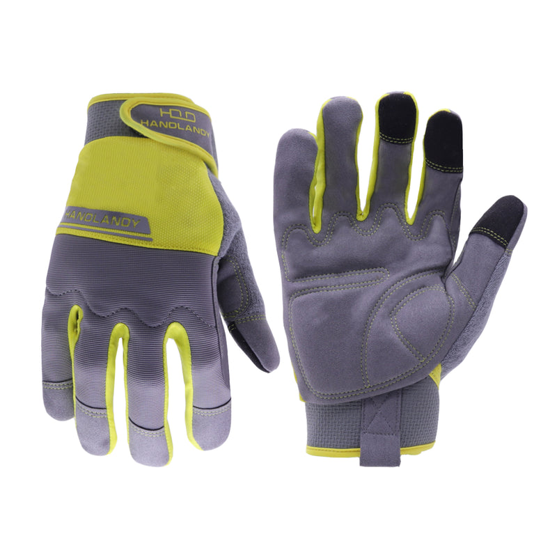 Firm Grip Large Utility Work Gloves (3-Pair) Multi Color, Men's, Gray