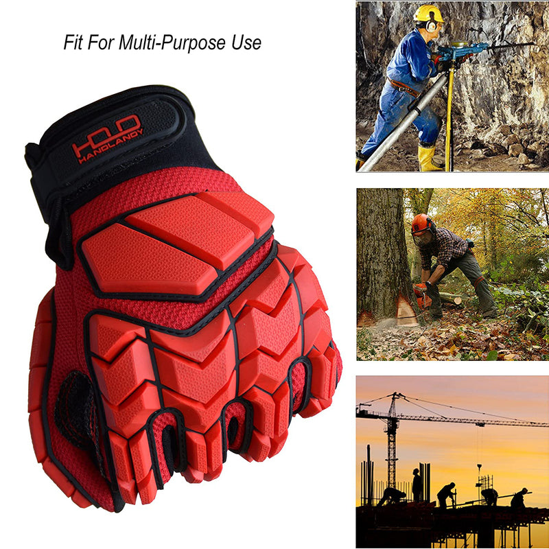 Handlandy Wholesale Mens work Mechanics Gloves Abrasion Resistant Safety  6077